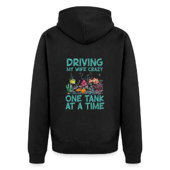 Aquarium Fish Gift - Unisex Premium Organic Zip Hoodie - black - Back - Nico (187cm)