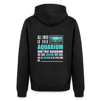 Aquarium Fisch Geschenk - Unisex Premium Bio Zip Hoodie - Schwarz - Hinten - Nico (187cm)