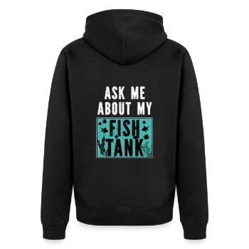 Aquarium Fish Gift - Unisex Premium Organic Zip Hoodie - black - Back - Nico (187cm)