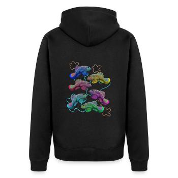 Aquarium Fisch Geschenk - Unisex Premium Bio Zip Hoodie - Schwarz - Hinten - Nico (187cm)