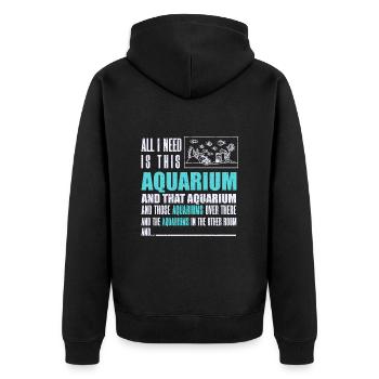 Aquarium Fish Gift - Unisex Premium Organic Zip Hoodie - black - Back - Nico (187cm)