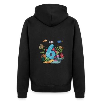 Aquarium Fish Gift - Unisex Premium Organic Zip Hoodie - black - Back - Nico (187cm)