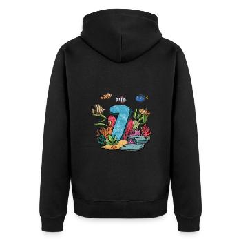 Aquarium Fish Gift - Unisex Premium Organic Zip Hoodie - black - Back - Nico (187cm)
