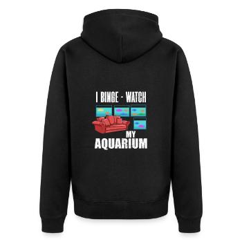 Aquarium Fish Gift - Unisex Premium Organic Zip Hoodie - black - Back - Nico (187cm)