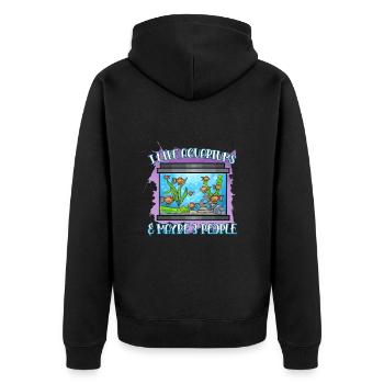 Aquarium Fish Gift - Unisex Premium Organic Zip Hoodie - black - Back - Nico (187cm)