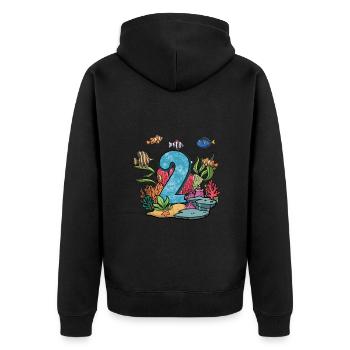 Aquarium Fish Gift - Unisex Premium Organic Zip Hoodie - black - Back - Nico (187cm)