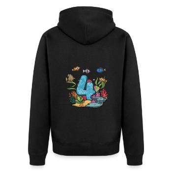Aquarium Fish Gift - Unisex Premium Organic Zip Hoodie - black - Back - Nico (187cm)