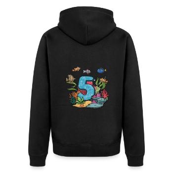 Aquarium Fish Gift - Unisex Premium Organic Zip Hoodie - black - Back - Nico (187cm)