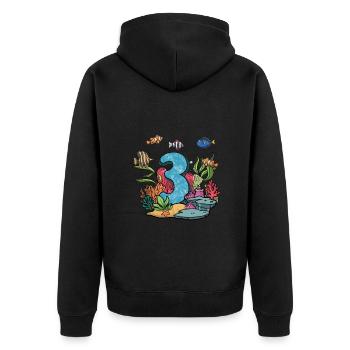 Aquarium Fish Gift - Unisex Premium Organic Zip Hoodie - black - Back - Nico (187cm)