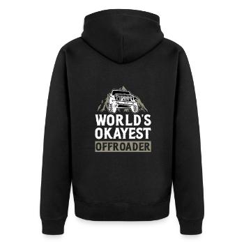 Off-road - Unisex Premium Organic Zip Hoodie - black - Back - Nico (187cm)