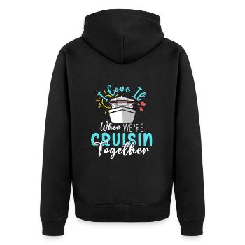 Cruise Cruise Ship Gift - Unisex Premium Organic Zip Hoodie - black - Back - Nico (187cm)