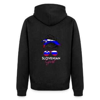 Fille slovène - Veste à capuche bio Premium Unisexe - noir - Dos - Nico (187cm)