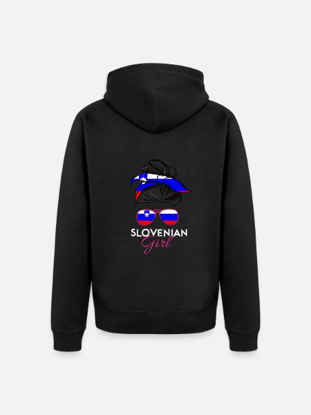 Fille slovène - Veste à capuche bio Premium Unisexe - noir