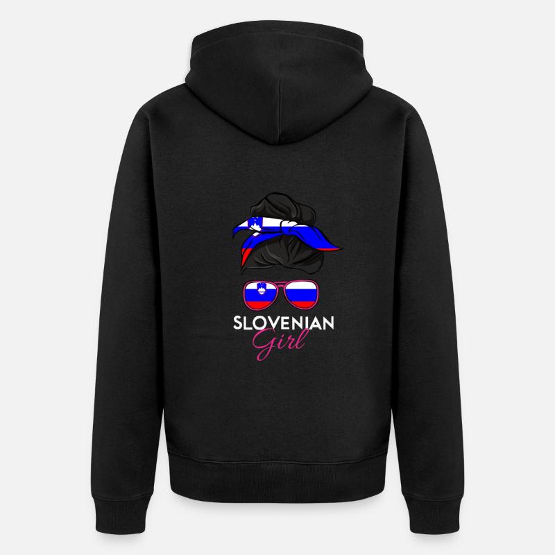 Fille slovène - Veste à capuche bio Premium Unisexe - noir