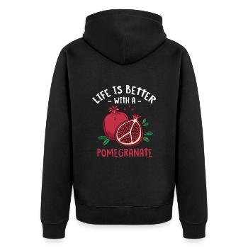 Steak - Unisex Premium Bio Zip Hoodie - Schwarz - Hinten - Nico (187cm)