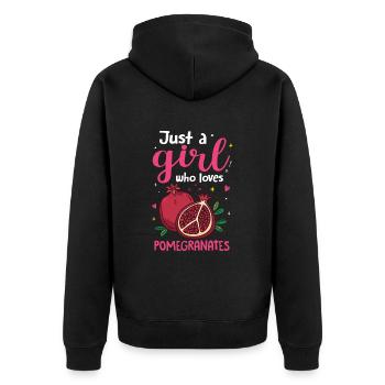 Pomegranate Food Christmas - Unisex Premium Organic Zip Hoodie - black - Back - Nico (187cm)
