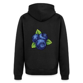 Blauberren Blauberre Geschenk - Unisex Premium Bio Zip Hoodie - Schwarz - Hinten - Nico (187cm)