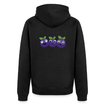 Blauberren Blauberre Geschenk - Unisex Premium Bio Zip Hoodie - Schwarz - Hinten - Nico (187cm)