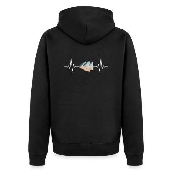 Mackrel Mackrel Saltwater Fish Fishing - Unisex Premium Organic Zip Hoodie - black - Back - Nico (187cm)
