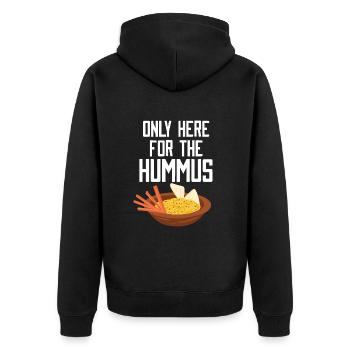 Hummus - Unisex Premium Organic Zip Hoodie - black - Back - Nico (187cm)