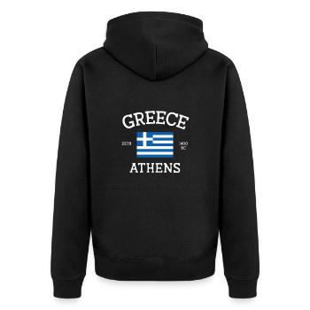 Grèce - Veste à capuche bio Premium Unisexe - noir - Dos - Nico (187cm)