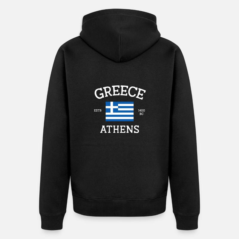 Grèce - Veste à capuche bio Premium Unisexe - noir