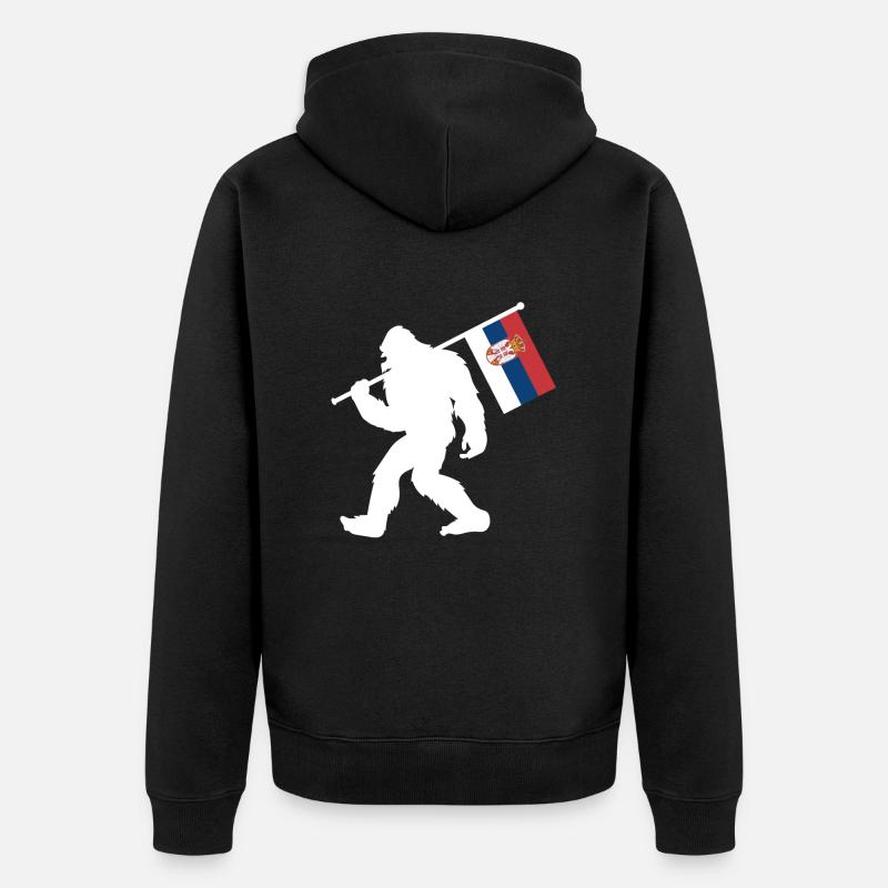 Serbien - Unisex Premium Bio Zip Hoodie - Schwarz