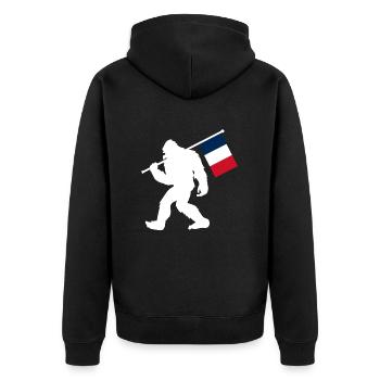 Frankreich - Unisex Premium Bio Zip Hoodie - Schwarz - Hinten - Nico (187cm)