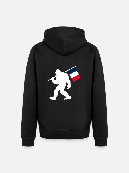 Frankreich - Unisex Premium Bio Zip Hoodie - Schwarz