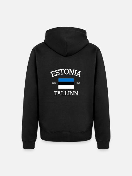 Estonia - Unisex Premium Organic Zip Hoodie - black