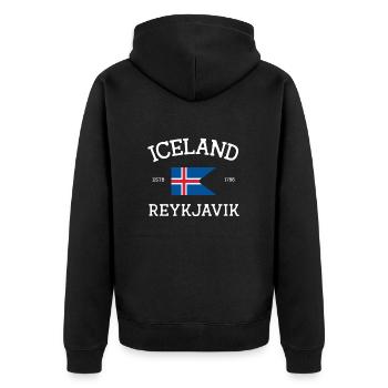 Islande - Veste à capuche bio Premium Unisexe - noir - Dos - Nico (187cm)