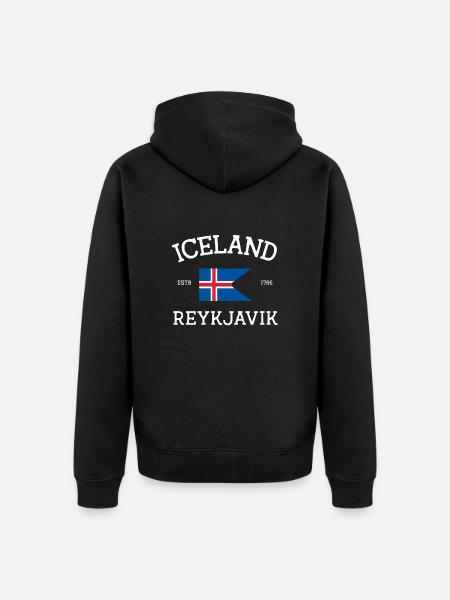Iceland - Unisex Premium Organic Zip Hoodie - black