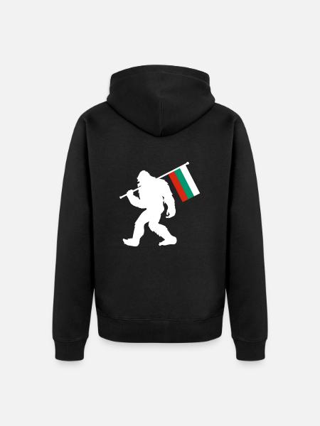 Bulgaria Bigfoot - Unisex Premium Organic Zip Hoodie - black