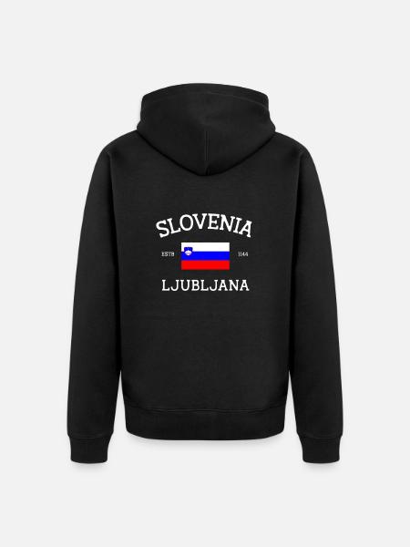 Slovenia - Unisex Premium Organic Zip Hoodie - black