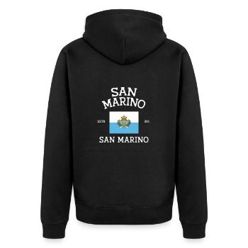 Histoire de Saint-Marin - Veste à capuche bio Premium Unisexe - noir - Dos - Nico (187cm)