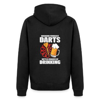 Darts - Unisex Premium Bio Zip Hoodie - Schwarz - Hinten - Nico (187cm)