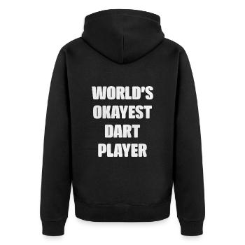 Darts - Unisex Premium Bio Zip Hoodie - Schwarz - Hinten - Nico (187cm)