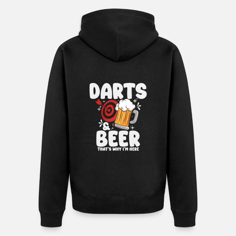 Darts - Unisex Premium Bio Zip Hoodie - Schwarz