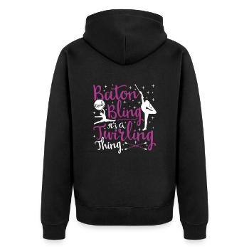Baton Twirling Baton Twirler Gift - Unisex Premium Organic Zip Hoodie - black - Back - Nico (187cm)