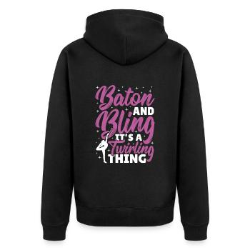 Bâton Twirling Bâton Twirler cadeau - Veste à capuche bio Premium Unisexe - noir - Dos - Nico (187cm)