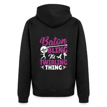 Baton Twirling Baton Twirler Gift - Unisex Premium Organic Zip Hoodie - black - Back - Nico (187cm)