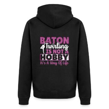 Bâton Twirling Bâton Twirler cadeau - Veste à capuche bio Premium Unisexe - noir - Dos - Nico (187cm)