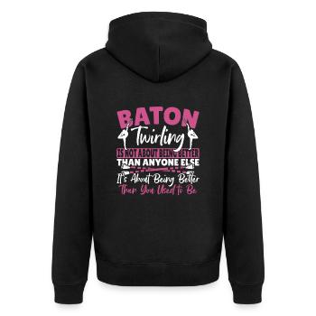 Baton Twirling Baton Twirler Gift - Unisex Premium Organic Zip Hoodie - black - Back - Nico (187cm)
