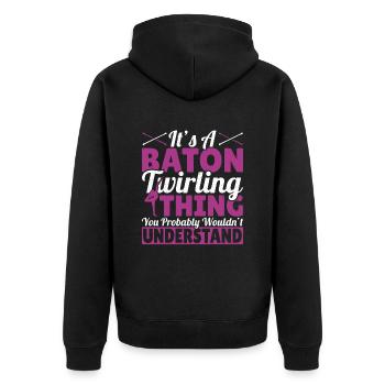 Bâton Twirling Bâton Twirler cadeau - Veste à capuche bio Premium Unisexe - noir - Dos - Nico (187cm)