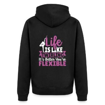 Baton Twirling Baton Twirler Gift - Unisex Premium Organic Zip Hoodie - black - Back - Nico (187cm)