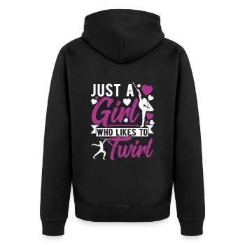 Baton Twirling Baton Twirler Gift - Unisex Premium Organic Zip Hoodie - black - Back - Nico (187cm)