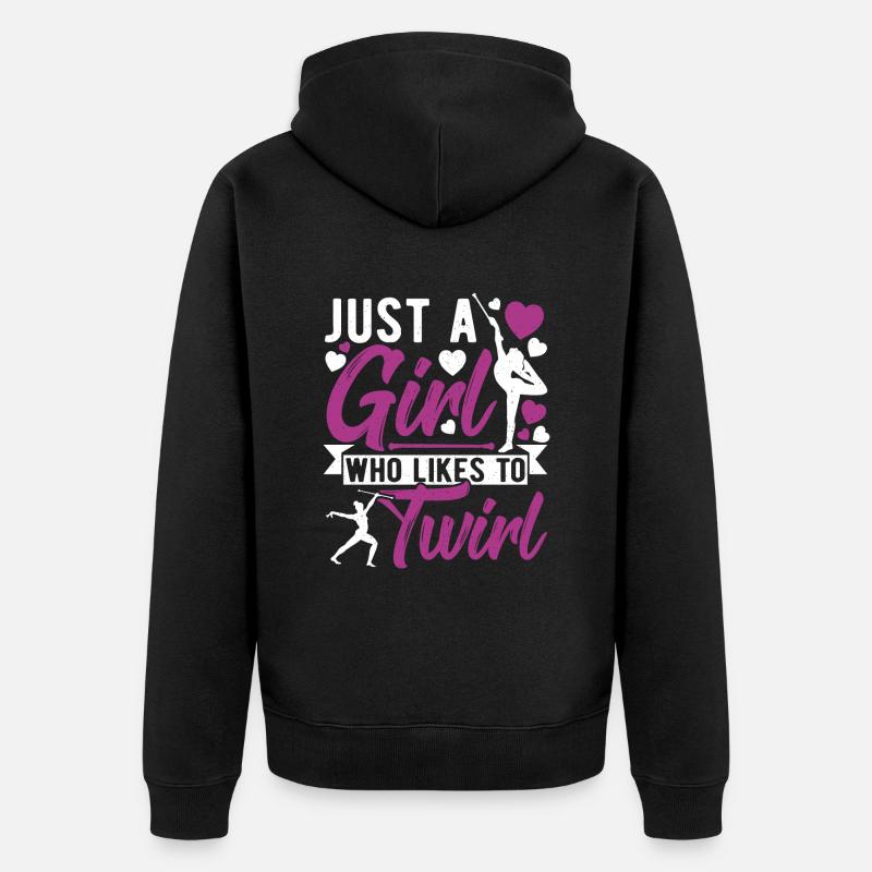 Bâton Twirling Bâton Twirler cadeau - Veste à capuche bio Premium Unisexe - noir