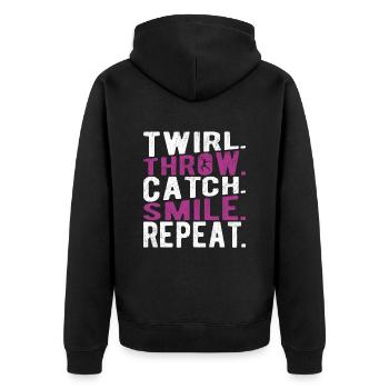 Baton Twirling Baton Twirler Gift - Unisex Premium Organic Zip Hoodie - black - Back - Nico (187cm)