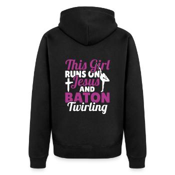 Baton Twirling Baton Twirler Gift - Unisex Premium Organic Zip Hoodie - black - Back - Nico (187cm)