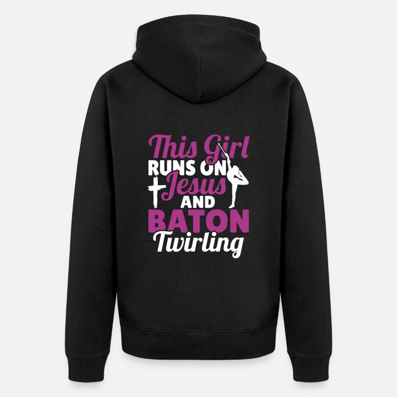 Bâton Twirling Bâton Twirler cadeau - Veste à capuche bio Premium Unisexe - noir